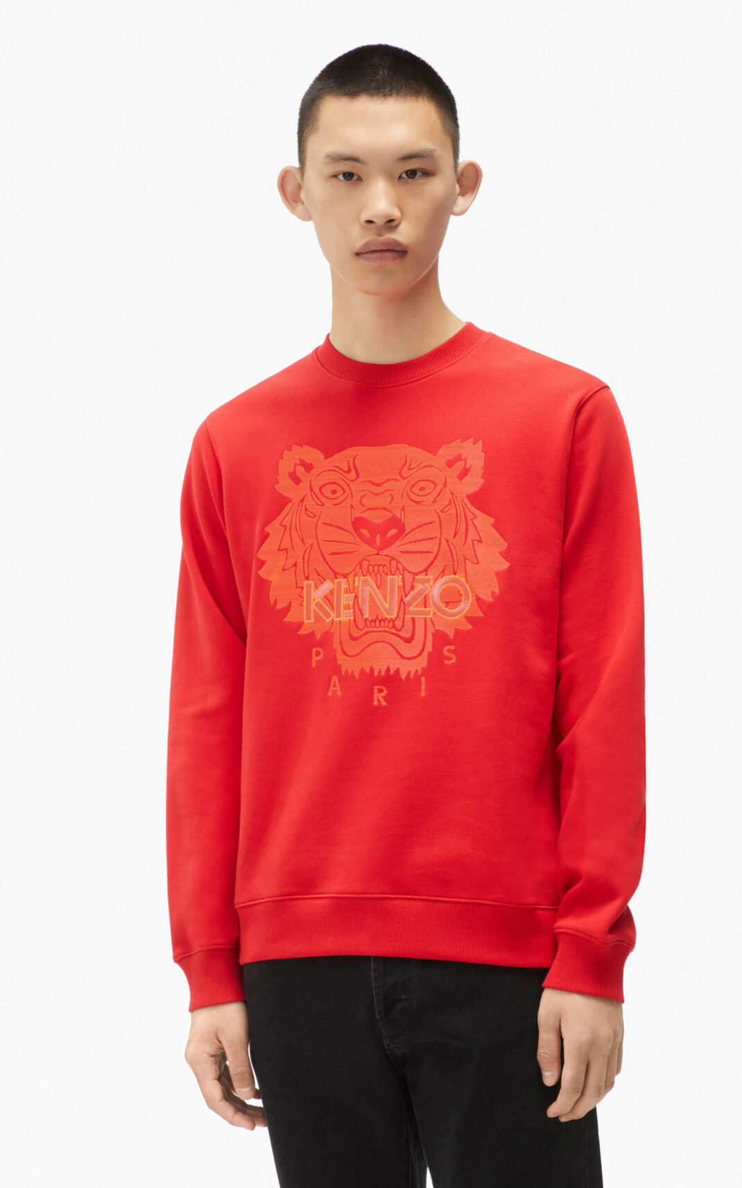 Sweat Kenzo Tiger Homme Rouge | IZXU-92056